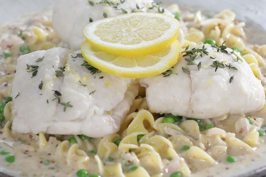 Summer Flounder with Mustard Butter Sauce